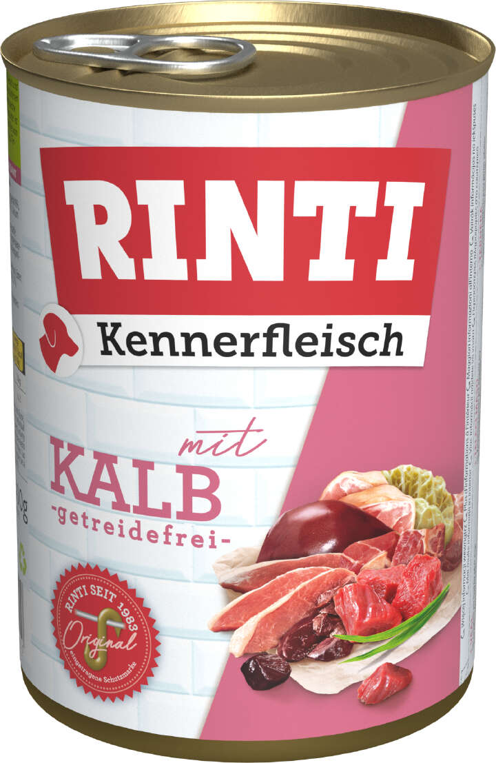 RINTI Hunde-Nassfutter Kennerfleisch mit Kalb